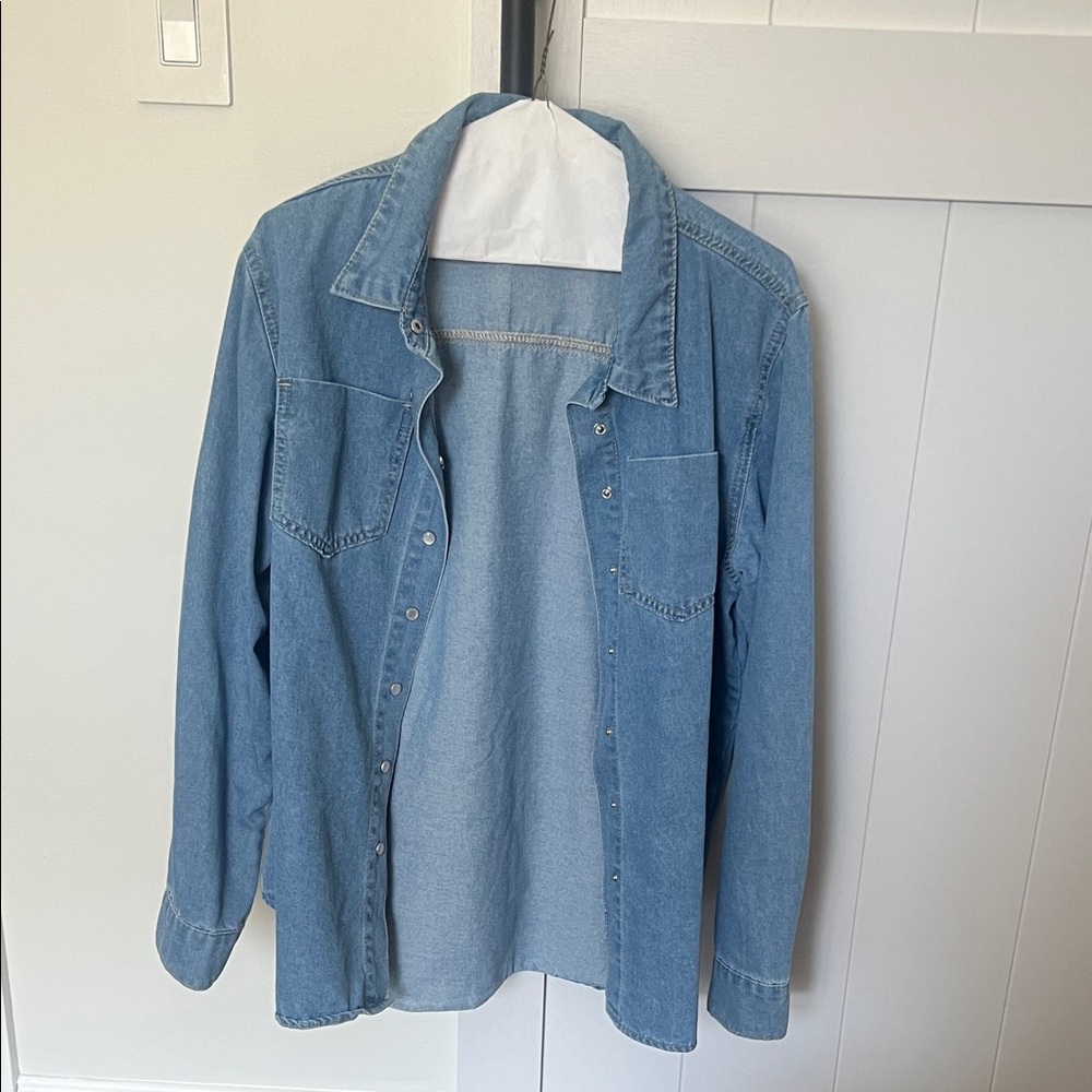 Blue Denim Button-Up Shirt